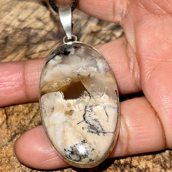 Honey Dendritic Opal Pendant - Picture 7 of 14